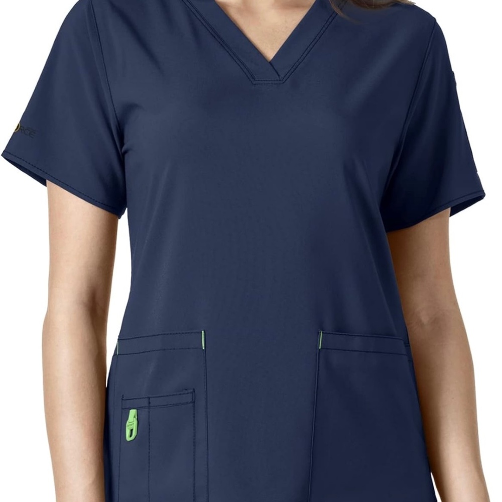 Carhartt Force Cross-Flex Modern Fit V-Neck Top (Scrub Top) Medium Navy
